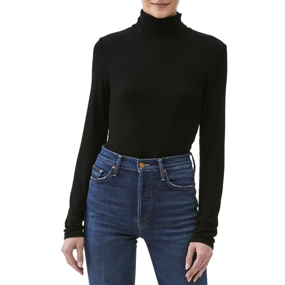 Michael Stars Tops - Michael Stars Black Gail Ribbed Turtleneck Top One Size